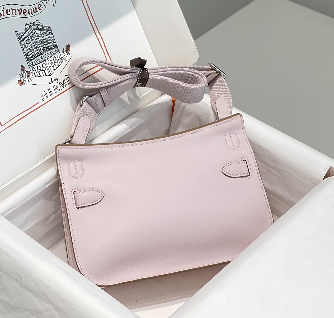 Hermes Jypsiere Mini Shoulder Bag In Light Pink Swift Leather